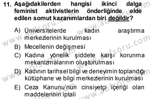 Toplumsal Yaşamda Aile Dersi 2013 - 2014 Yılı Tek Ders Sınav Soruları 11. Soru