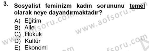 Toplumsal Yaşamda Aile Dersi 2013 - 2014 Yılı Tek Ders Sınav Soruları 3. Soru