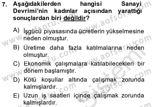 Toplumsal Yaşamda Aile Dersi 2013 - 2014 Yılı Tek Ders Sınav Soruları 7. Soru