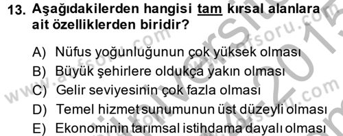Toplumsal Yaşamda Aile Dersi 2014 - 2015 Yılı (Final) Dönem Sonu Sınav Soruları 13. Soru
