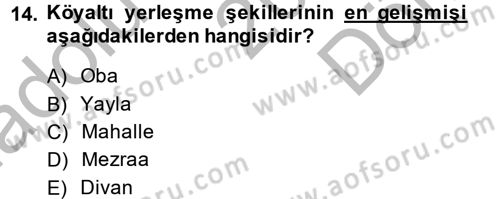 Toplumsal Yaşamda Aile Dersi 2014 - 2015 Yılı (Final) Dönem Sonu Sınav Soruları 14. Soru