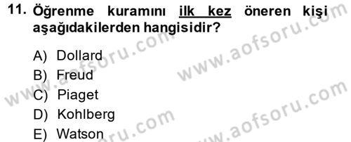 Toplumsal Yaşamda Aile Dersi 2014 - 2015 Yılı Tek Ders Sınav Soruları 11. Soru