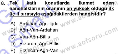 Toplumsal Yaşamda Aile Dersi 2015 - 2016 Yılı (Vize) Ara Sınav Soruları 8. Soru