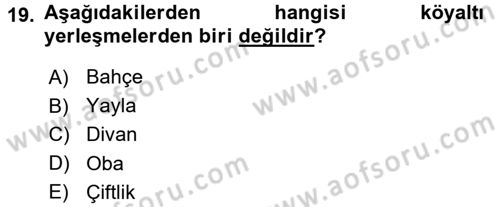 Toplumsal Yaşamda Aile Dersi 2015 - 2016 Yılı (Final) Dönem Sonu Sınav Soruları 19. Soru