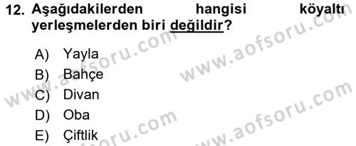 Toplumsal Yaşamda Aile Dersi 2016 - 2017 Yılı 3 Ders Sınav Soruları 12. Soru
