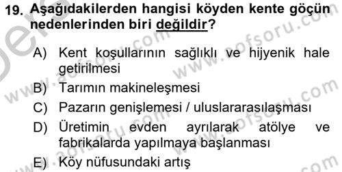 Toplumsal Yaşamda Aile Dersi 2016 - 2017 Yılı 3 Ders Sınav Soruları 19. Soru