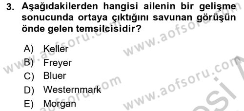 Toplumsal Yaşamda Aile Dersi 2016 - 2017 Yılı 3 Ders Sınav Soruları 3. Soru