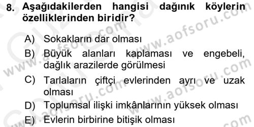 Toplumsal Yaşamda Aile Dersi 2016 - 2017 Yılı (Final) Dönem Sonu Sınav Soruları 8. Soru