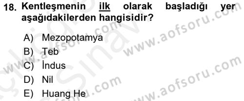 Toplumsal Yaşamda Aile Dersi 2017 - 2018 Yılı 3 Ders Sınav Soruları 18. Soru
