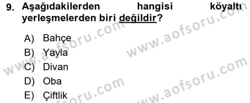 Toplumsal Yaşamda Aile Dersi 2017 - 2018 Yılı 3 Ders Sınav Soruları 9. Soru
