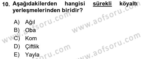 Toplumsal Yaşamda Aile Dersi 2017 - 2018 Yılı (Final) Dönem Sonu Sınav Soruları 10. Soru
