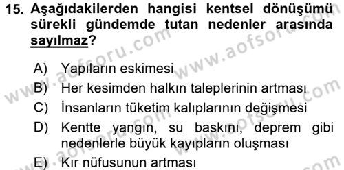 Toplumsal Yaşamda Aile Dersi 2017 - 2018 Yılı (Final) Dönem Sonu Sınav Soruları 15. Soru