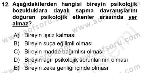 Toplumsal Yaşamda Aile Dersi 2018 - 2019 Yılı (Vize) Ara Sınav Soruları 12. Soru
