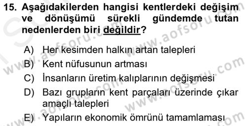 Toplumsal Yaşamda Aile Dersi 2018 - 2019 Yılı (Final) Dönem Sonu Sınav Soruları 15. Soru
