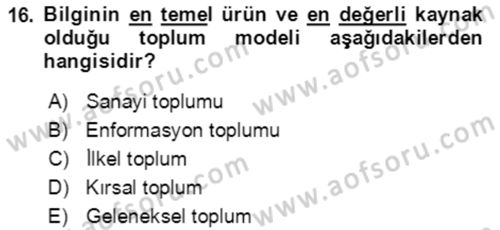 Toplumsal Yaşamda Aile Dersi 2021 - 2022 Yılı (Vize) Ara Sınav Soruları 16. Soru
