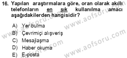 Toplumsal Yaşamda Aile Dersi 2021 - 2022 Yılı (Final) Dönem Sonu Sınav Soruları 16. Soru