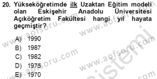 Toplumsal Yaşamda Aile Dersi 2021 - 2022 Yılı (Final) Dönem Sonu Sınav Soruları 20. Soru