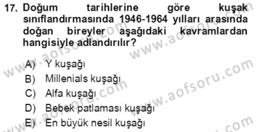 Toplumsal Yaşamda Aile Dersi 2021 - 2022 Yılı Yaz Okulu Sınav Soruları 17. Soru