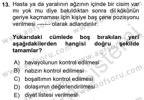 Toplumsal Yaşamda Aile Dersi 2022 - 2023 Yılı (Vize) Ara Sınav Soruları 13. Soru