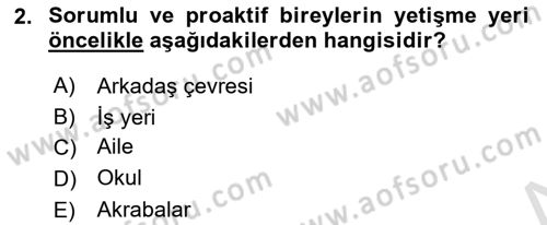 Toplumsal Yaşamda Aile Dersi 2022 - 2023 Yılı (Vize) Ara Sınav Soruları 2. Soru