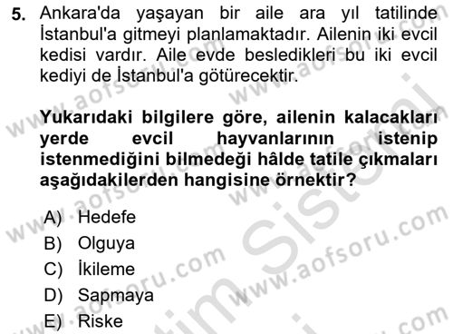Toplumsal Yaşamda Aile Dersi 2022 - 2023 Yılı (Vize) Ara Sınav Soruları 5. Soru