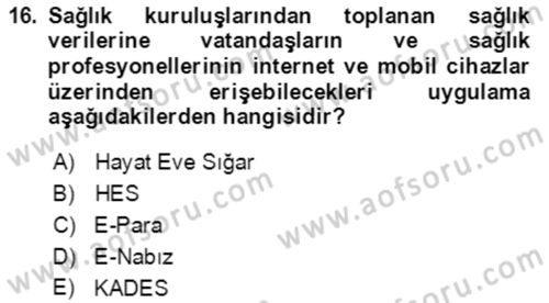 Toplumsal Yaşamda Aile Dersi 2022 - 2023 Yılı (Final) Dönem Sonu Sınav Soruları 16. Soru