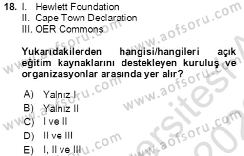 Toplumsal Yaşamda Aile Dersi 2022 - 2023 Yılı (Final) Dönem Sonu Sınav Soruları 18. Soru