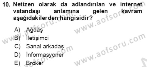 Toplumsal Yaşamda Aile Dersi 2022 - 2023 Yılı Yaz Okulu Sınav Soruları 10. Soru