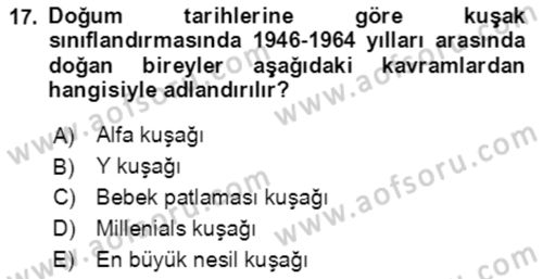 Toplumsal Yaşamda Aile Dersi 2022 - 2023 Yılı Yaz Okulu Sınav Soruları 17. Soru
