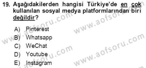 Toplumsal Yaşamda Aile Dersi 2022 - 2023 Yılı Yaz Okulu Sınav Soruları 19. Soru