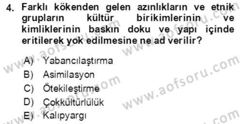 Toplumsal Yaşamda Aile Dersi 2022 - 2023 Yılı Yaz Okulu Sınav Soruları 4. Soru