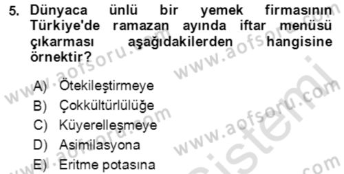 Toplumsal Yaşamda Aile Dersi 2022 - 2023 Yılı Yaz Okulu Sınav Soruları 5. Soru