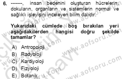 Toplumsal Yaşamda Aile Dersi 2022 - 2023 Yılı Yaz Okulu Sınav Soruları 6. Soru