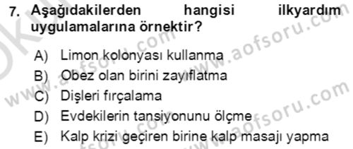 Toplumsal Yaşamda Aile Dersi 2022 - 2023 Yılı Yaz Okulu Sınav Soruları 7. Soru