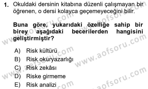 Toplumsal Yaşamda Aile Dersi 2023 - 2024 Yılı (Vize) Ara Sınav Soruları 1. Soru