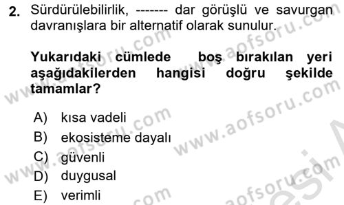 Toplumsal Yaşamda Aile Dersi 2023 - 2024 Yılı (Vize) Ara Sınav Soruları 2. Soru
