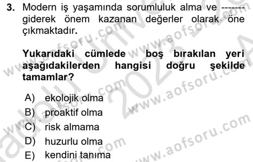 Toplumsal Yaşamda Aile Dersi 2023 - 2024 Yılı (Vize) Ara Sınav Soruları 3. Soru