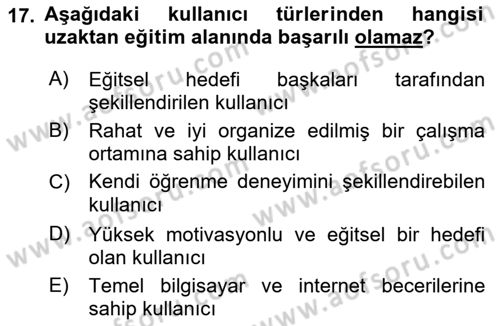Toplumsal Yaşamda Aile Dersi 2023 - 2024 Yılı (Final) Dönem Sonu Sınav Soruları 17. Soru