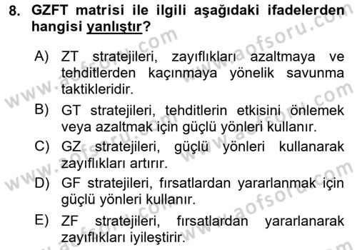 Toplumsal Yaşamda Aile Dersi 2023 - 2024 Yılı (Final) Dönem Sonu Sınav Soruları 8. Soru