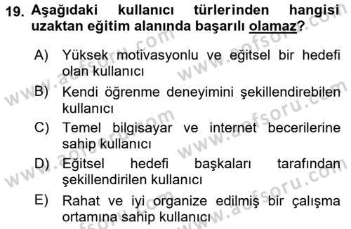 Toplumsal Yaşamda Aile Dersi 2023 - 2024 Yılı Yaz Okulu Sınav Soruları 19. Soru