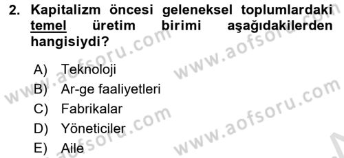 Toplumsal Yaşamda Aile Dersi 2023 - 2024 Yılı Yaz Okulu Sınav Soruları 2. Soru