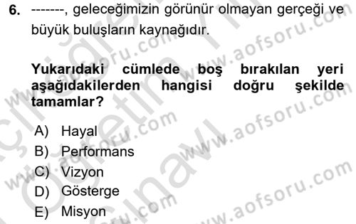 Toplumsal Yaşamda Aile Dersi 2023 - 2024 Yılı Yaz Okulu Sınav Soruları 6. Soru