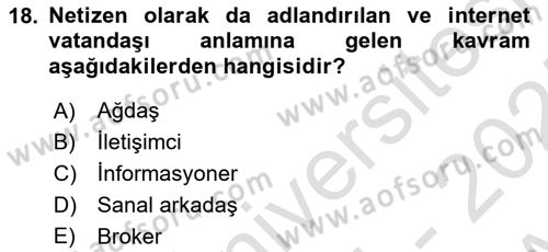 Toplumsal Yaşamda Aile Dersi 2024 - 2025 Yılı (Vize) Ara Sınav Soruları 18. Soru