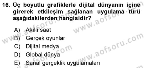 Toplumsal Yaşamda Aile Dersi 2024 - 2025 Yılı (Final) Dönem Sonu Sınav Soruları 16. Soru