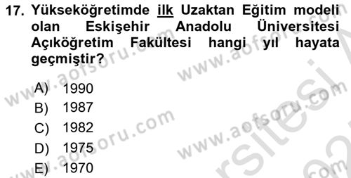 Toplumsal Yaşamda Aile Dersi 2024 - 2025 Yılı (Final) Dönem Sonu Sınav Soruları 17. Soru