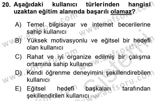 Toplumsal Yaşamda Aile Dersi 2024 - 2025 Yılı Yaz Okulu Sınav Soruları 20. Soru