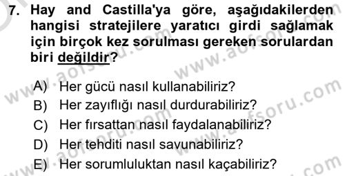 Toplumsal Yaşamda Aile Dersi 2024 - 2025 Yılı Yaz Okulu Sınav Soruları 7. Soru
