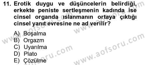 Aile Psikolojisi ve Eğitimi Dersi 2012 - 2013 Yılı (Vize) Ara Sınav Soruları 11. Soru