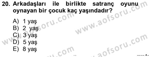 Aile Psikolojisi ve Eğitimi Dersi 2012 - 2013 Yılı (Vize) Ara Sınav Soruları 20. Soru