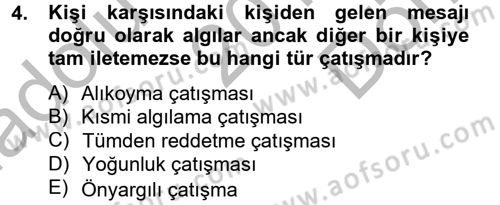 Aile Psikolojisi ve Eğitimi Dersi 2012 - 2013 Yılı (Final) Dönem Sonu Sınav Soruları 4. Soru